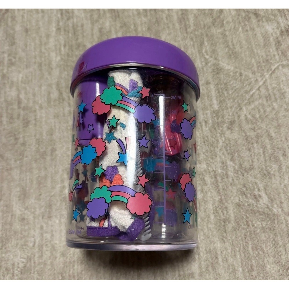 Vintage 1994 Cribmates Baby Gift Set Rainbow Stars Canister Nursery Accessories